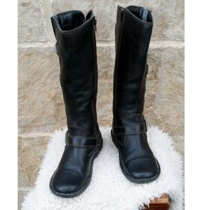 b.o.c. Black Leather Knee HIgh Boots w/ Buckles 8